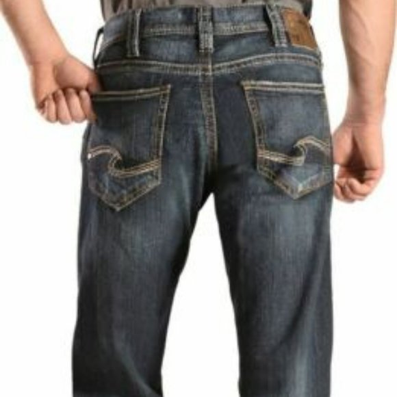 Silver Men's Gordie Medium Wash Relaxed Straight Leg Men's Jeans - Picture 2 of 2